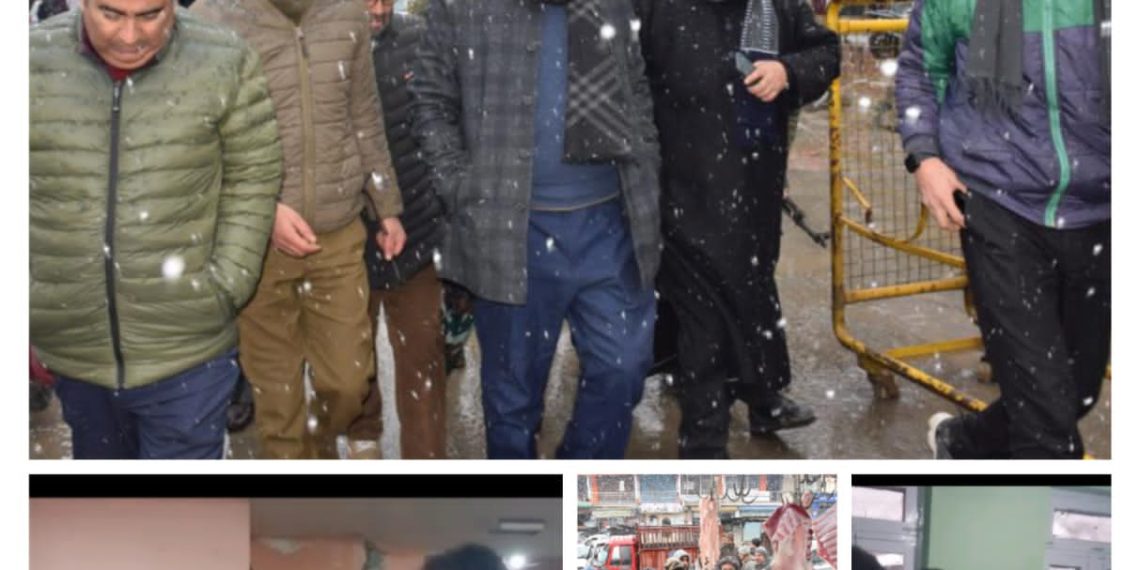 Amid Snowfall, DC Budgam visits District Hospital, Old Bus Stand Budgam