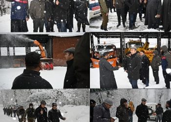 DC Kulgam visits several areas of district; takes stock of restoration of services, Snow Clearance