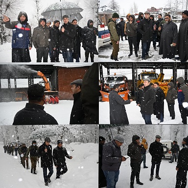 DC Kulgam visits several areas of district; takes stock of restoration of services, Snow Clearance