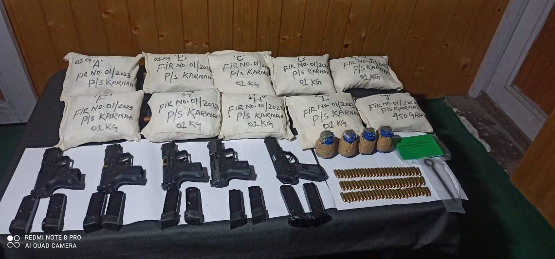 Huge cache of arms, ammunition and narcotics seized, one arrested