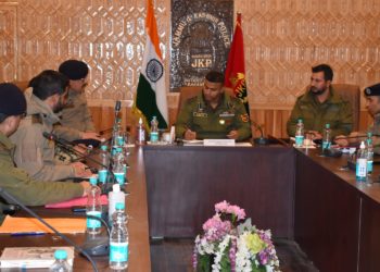 SSP Baramulla chaired introductory meeting with SDPOs, IC PCs, SHOs and DOs of district Baramulla at Conference Hall DPL