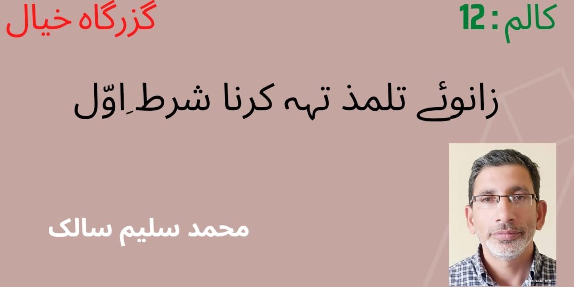 زانوئے تلمذ تہہ کرنا شرط ِاوّل 
