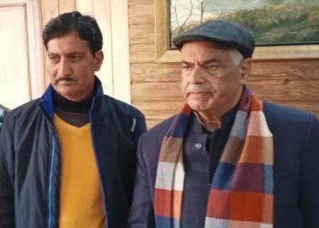 Mohammad Amin Shah district president Ganderbal meets General secretary Ashok Koul. 