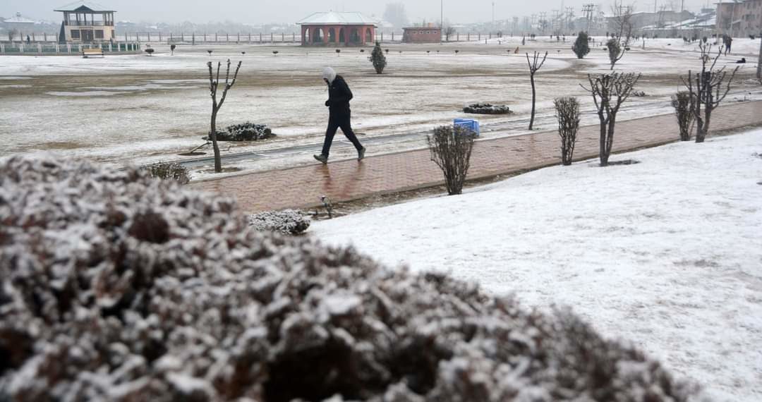Srinagar, some other places in Kashmir wakes to thin layer of snow
