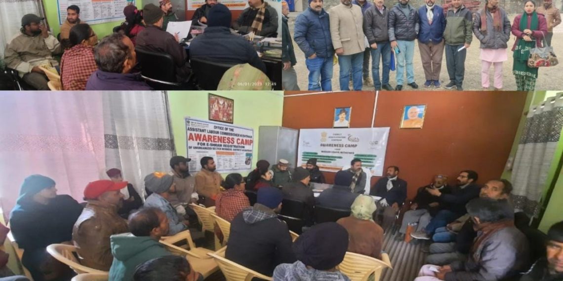 Labour Department, RDD, DE&CC organise awareness camp for workers, youth in Paddar