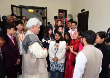 Lt Governor interacts with delegation of students visiting J&K under SEIL initiative