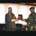 Retired Army Officer Alyas wani recived award from GOC Kupwara. 