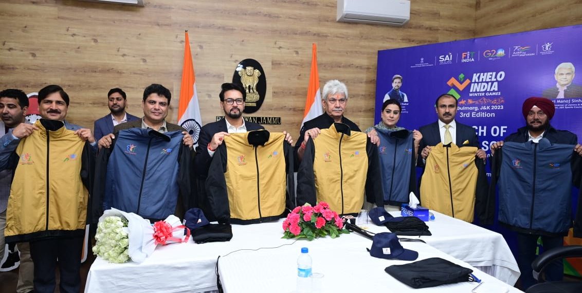 Anurag Singh Thakur along with LG J&K launches 3rd Khelo India Winter Games Mascot, Theme Song and Jersey