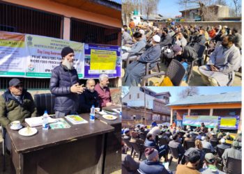 HP&M Department Shopian organises Awareness programme on PM-FME at Hermain Block