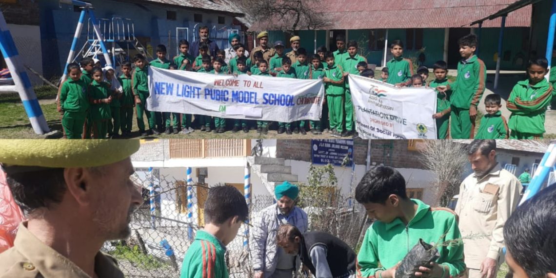 Social Forestry Department held Green India Compain, planted saplings at Newlight School Chiterkot
