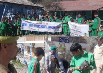 Social Forestry Department held Green India Compain, planted saplings at Newlight School Chiterkot