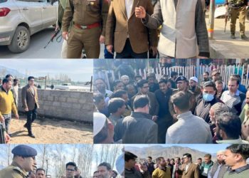 DC along with SSP Bandipora tours town areas