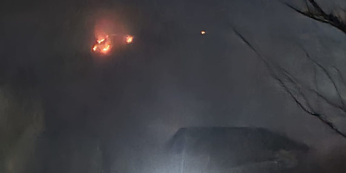 Fire breaks out in forest  area of Rangil Ganderbal