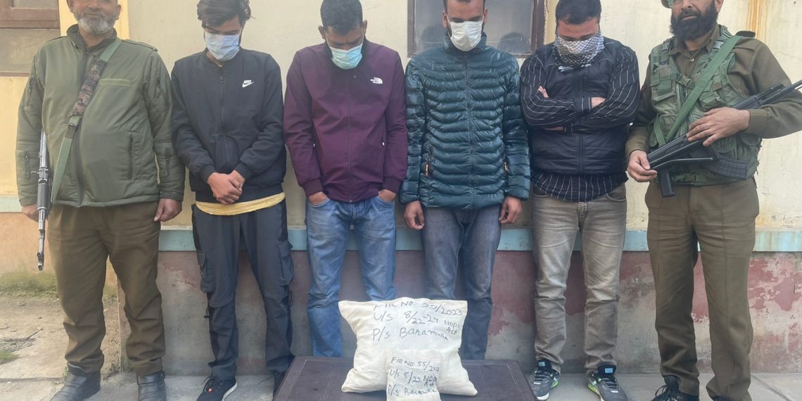 Sarpanch including 4 Drug Peddlers arrested in Pattan Singpora