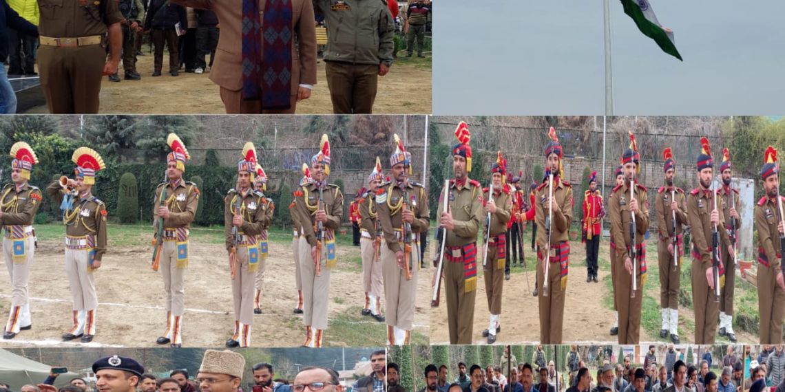 DC Kupwara hoisted  National Flag at newly constructed Flag Post at DC Office lawns