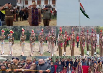 DC Kupwara hoisted  National Flag at newly constructed Flag Post at DC Office lawns