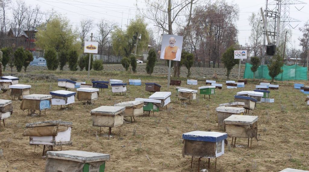 KVIC Chairman distributes 1200 Bee Boxes to Farmers/Beekeepers of Pulwama and Ramban Districts of Jammu and Kashmir