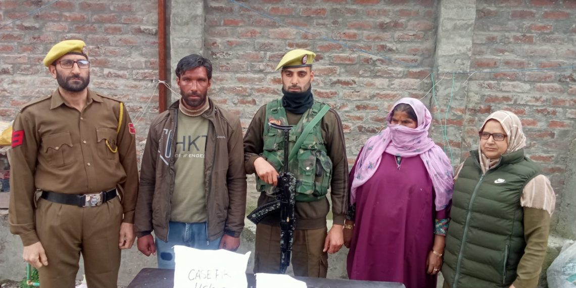 Budgam Police arrests Mother-Son duo for storage/selling contraband substance at their residence