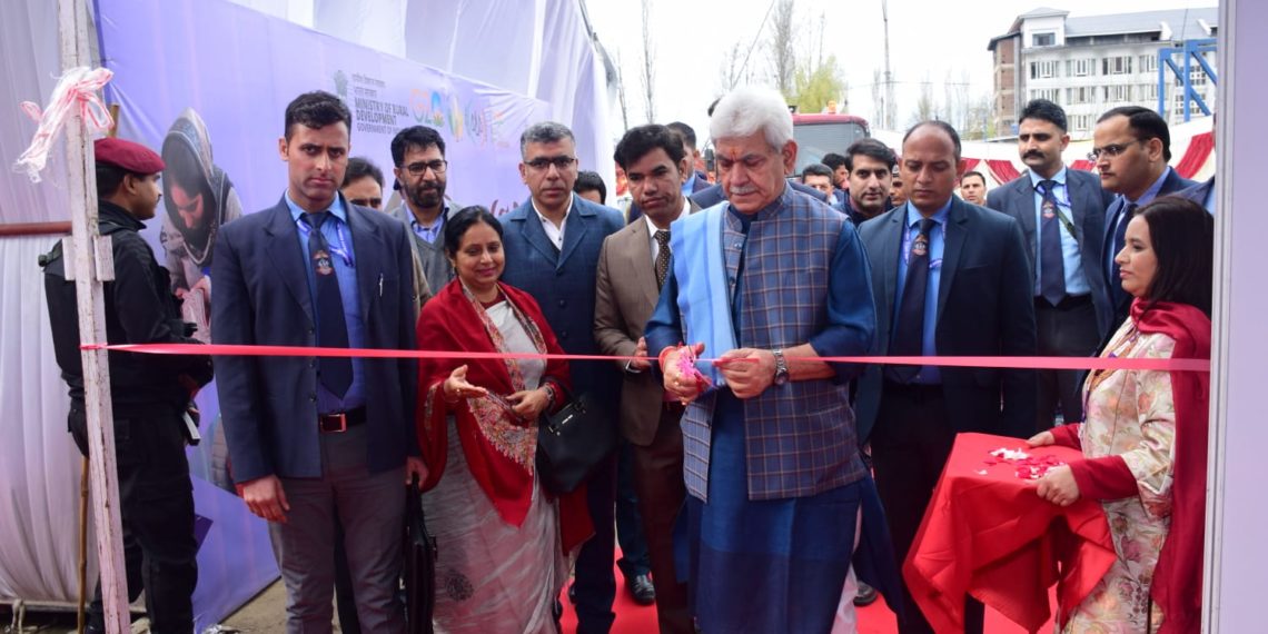Lt Governor attends Saras Aajeevika Mela at iconic Dal Lake in Srinagar