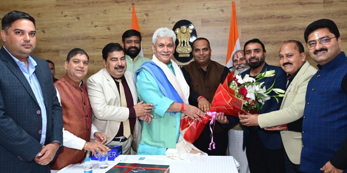 Delegation of Shree Amarnathji Yatra Bhandara Organisation; Panel of Community Leaders of NCM in J&K call on Lt Governor