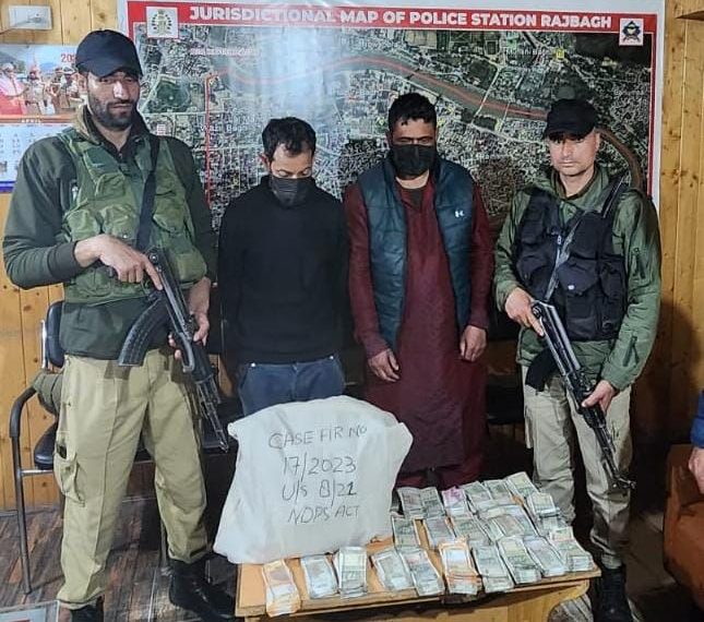 Two cross-border narco smugglers held in Srinagar, 11.089 Kgs of Heroin worth Rs 70 cr seized: Police
