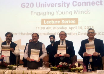 Advisor Bhatnagar addresses ‘G-20 University Connect; Engaging Young Minds’ lecture series at SKICC 