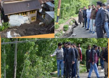 DC B’pora visits Land Slide hit area of Nusso  Interacts with the affected families 
