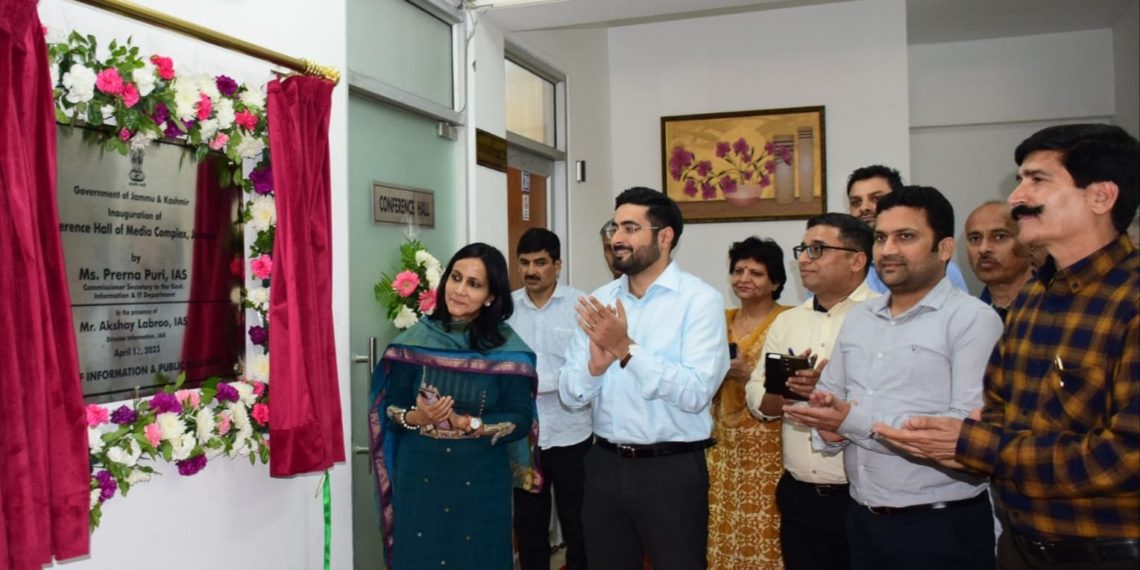 Ms. Prerna Puri inaugurates Conference Hall at Directorate of Information, Media Complex, Jammu