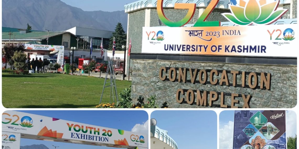 G20 Selfie standee, banners and flags: Kashmir University decks up for Y20 event