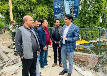 DC Srinagar inspects progress on construction work on Dalgate Bridge, pace of Macadamization Works in City 