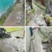 People Suffer as Water Flows on  Footpath Near the SDM Residence in Karnah 