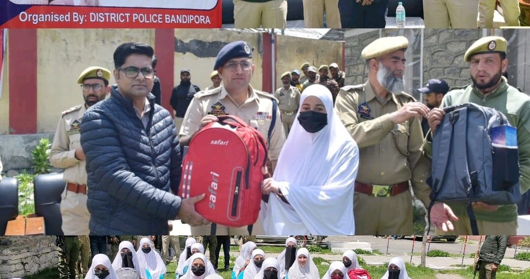 DC alongwith SSP Bandipora distribute School Bags, educational items to Girl Child at Gurez