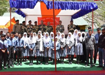 Weapon Displayed and Short Film on Border Security Force the First Line of Defence Programme held  By 27 Bn BSF 