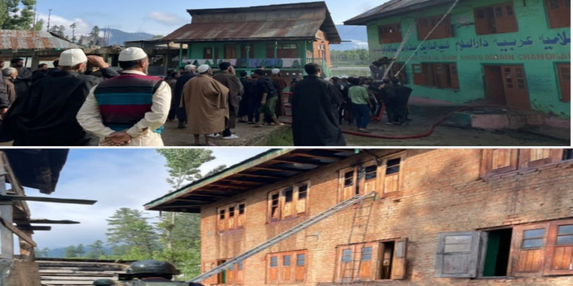 Indian Army’s, Timely Response in Fire Fighting Operation Saves Local Madarasa in Chandigam Lolab