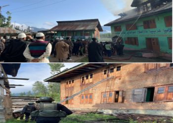 Indian Army’s, Timely Response in Fire Fighting Operation Saves Local Madarasa in Chandigam Lolab