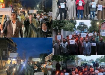 Protests held in Bandipora against civilian killing in Anantnag  
