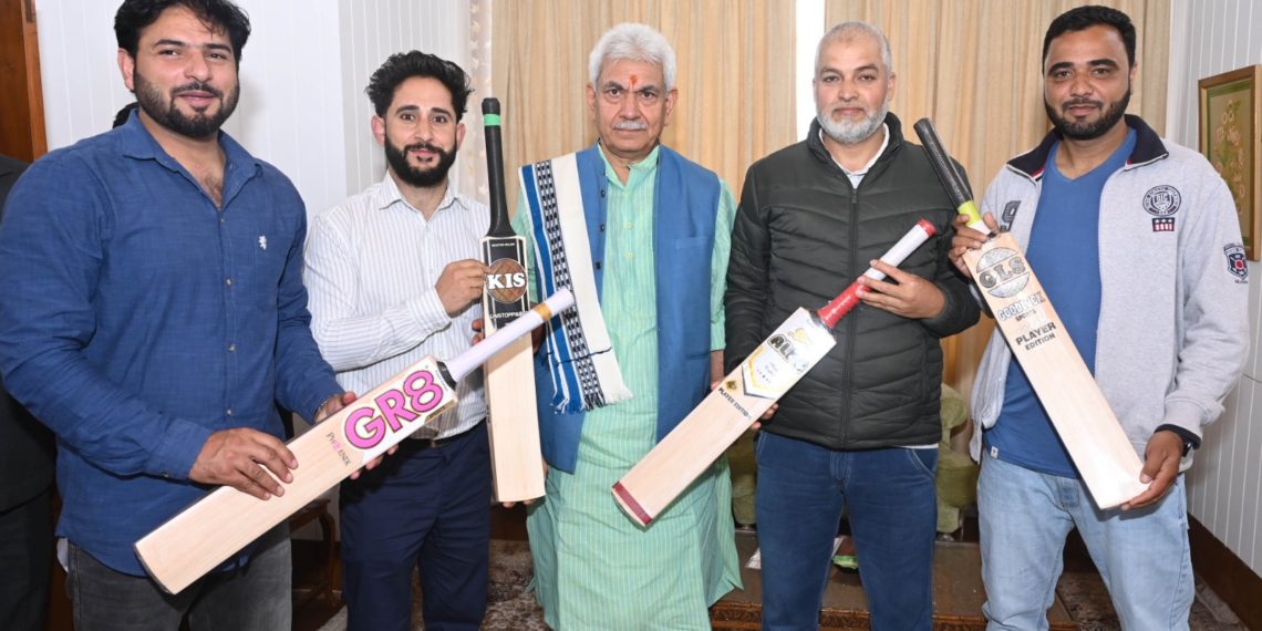 Santoor Maestro Abhay Sopori, delegation of Cricket Bat Manufacturers Association call on Lt Governor 