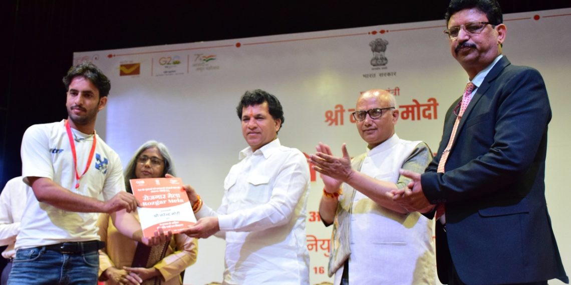 Union MoS presents appointment letters to youth during Rozgar Mela at Jammu 