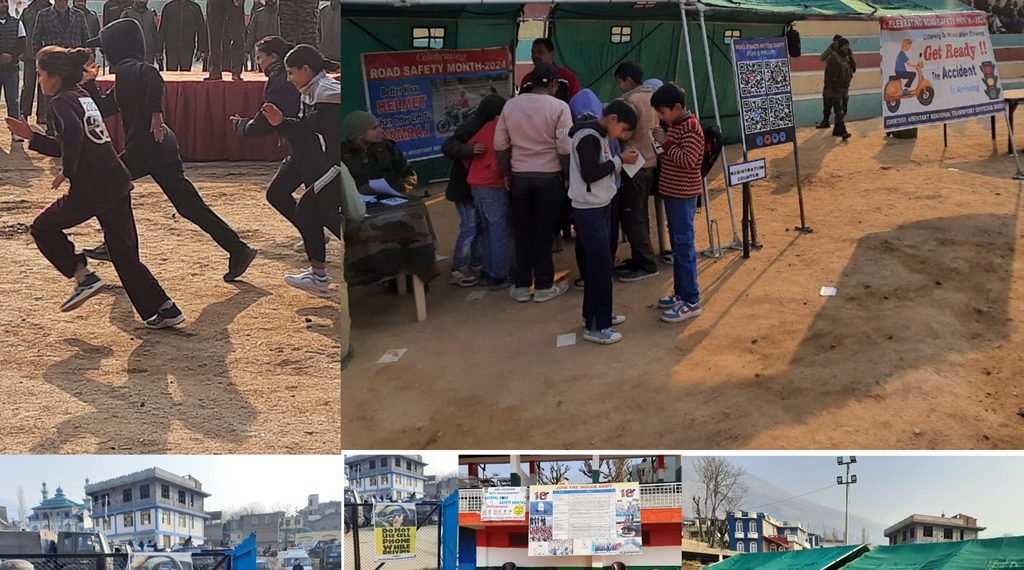10 RR Indian Army, MVD organize National Road Safety awareness campaign at Sport Stadium Doda