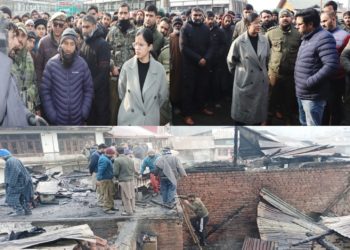 DC Kupwara visits fire victims of Bus Stand Kupwara, extends sympathies