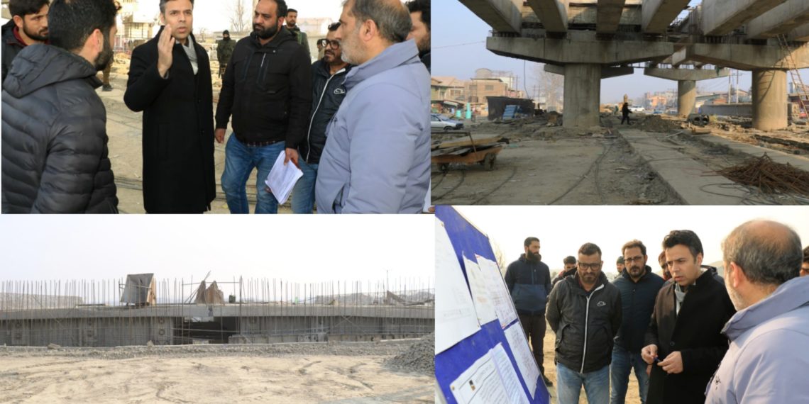 DC Srinagar inspects progress of construction works on Flyovers at Bemina Junction, Sanat Nagar Chowk and Nowgam crossing