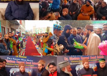 Grand Felicitation-cum failte ceremony In Honor of Molana Ghulam Rasool Hami Held In Shadipora Bandipora. 