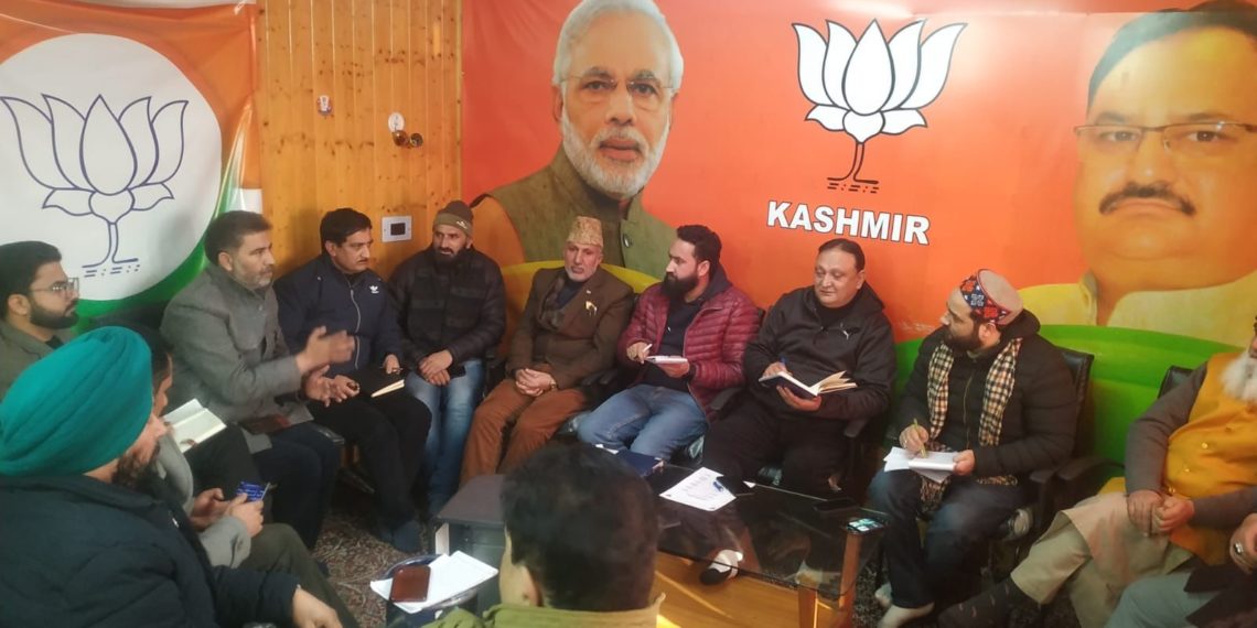 BJP Leaders Strategize Election Plans in Crucial Meeting at party Office kashmir