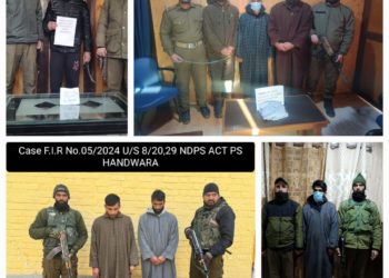 Police arrests 07 drug peddlers in North Kashmir; Contraband substances recovered