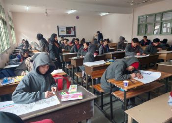In run-up to Pariksha Pe Charcha 2024, Kendriya Vidyalaya Srinagar Commemorates Parakram Divas with Painting Competition