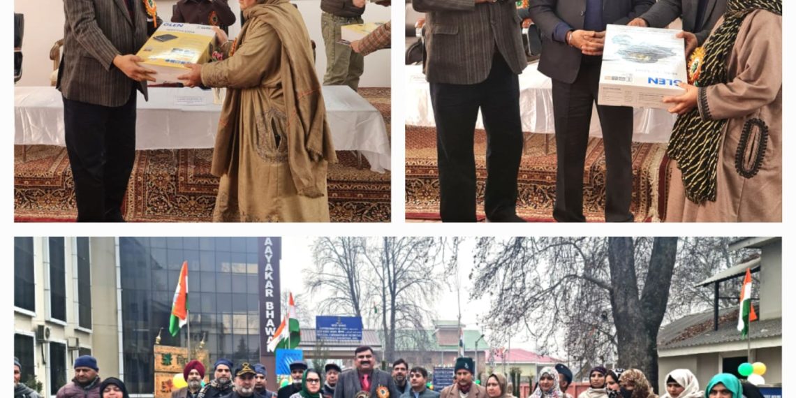 Income Tax Department, Srinagar celebrates 75th  Republic day by felicitating veer naris, war veterans & next of kins of deceased soldiers of Kashmir.