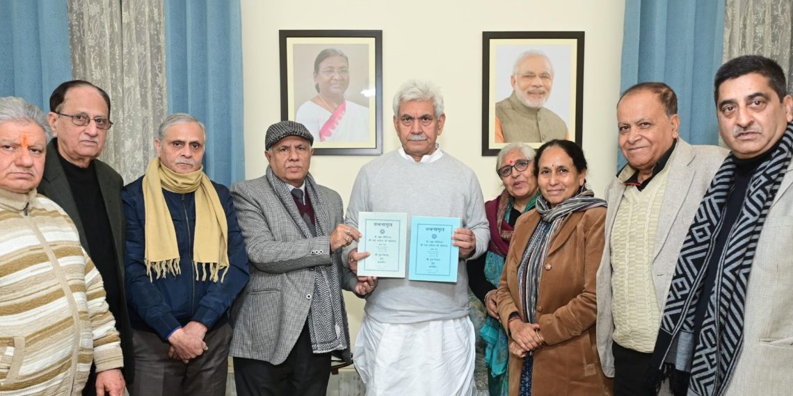 Delegation of Kashmiri Pandit Sabha call on Lt Governor