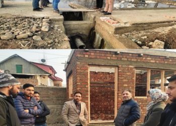 Tariq Zargar inspects development projects at Balhama, Khanmoh