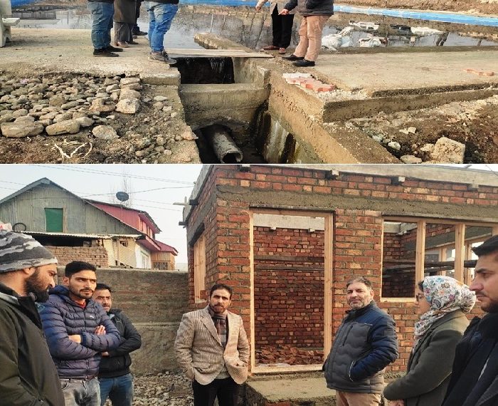 Tariq Zargar inspects development projects at Balhama, Khanmoh