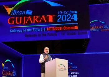 Union Home Minister and Minister of Cooperation, Shri Amit Shah addresses the closing ceremony of Vibrant Gujarat Global Summit in Gandhinagar, Gujarat today